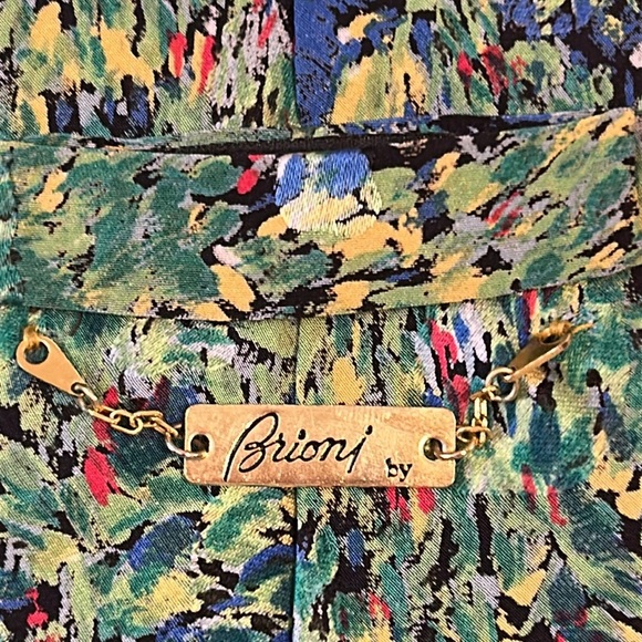 Brioni by Santostefano 100% Silk Abstract colorful Men’s Luxury Tie - Picture 6 of 11